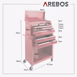 Arebos 4260551586729 carrello di servizio Rosso