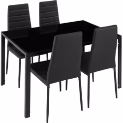 TecTake 402837, Nero, 4 seduta(e)