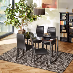 TecTake 402837 set di mobili per soggiorno Nero