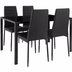 TecTake 402837 set di mobili per soggiorno Nero