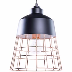 Lampada a sospensione a gabbia in metallo. Apri le porte alla classe con questo lampadario. Realizzato in solido e durevole m ...