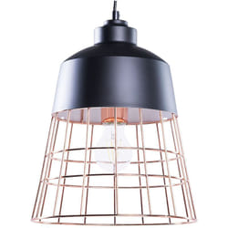 Beliani - Lampadario Paralume in Metallo Nero Forma di Campana con Griglia Rame Monte