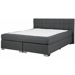 Letto Boxspring Imbottito Tessuto Grigio Testiera e Materasso 160 x 200 cm Admiral