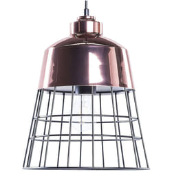 Beliani - Lampadario Paralume in Metallo Ramato Forma di Campana con Griglia Nera Monte