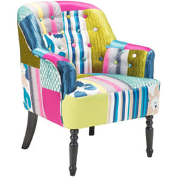 Beliani - Poltrona patchwork blu imbottita in tessuto - Mandal