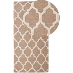 Beliani - Tappeto in lana e cotone beige - Tappeto moderno di design - 80 x 150 cm - Erbaa