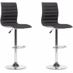 Elegante set di due sgabelli da bar in colore nero . Questo set di sgabelli da bar è comodo e moderno e completa qualsiasi ti ...
