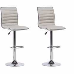 Elegante set di due sgabelli da bar in colore beige. Questo set di 2 sedie da bar si abbina bene in qualsiasi interno contemp ...