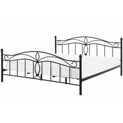 Struttura Letto in Metallo Nero con Doghe Design Vintage 160 x 200 cm Antlia
