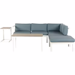 Elegante set da giardino in alluminio bianco. Questo set da esterno oltre che ideale per ospitare comodamente fino a 5 person ...