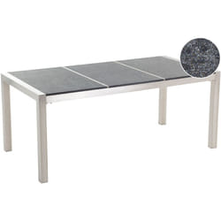 Tavolo Giardino Basalto Fiammato Nero Gambe Acciaio Inox 180 x 90 cm Grosseto