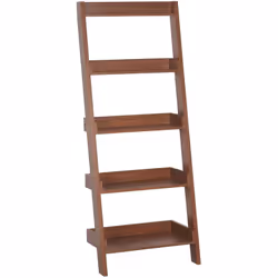 Pratica libreria a forma di scala color noce. Bello e multifunzionale questo scaffale a 5 ripiani è proprio quello che ti ser ...