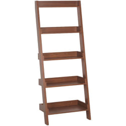 Libreria a scala 5 ripiani legno noce scaffale inclinato moderno Mobile Trio
