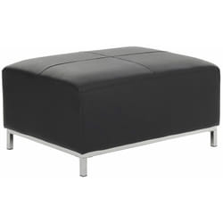 Pouf poggiapiedi ottomano in pelle color nero Oslo