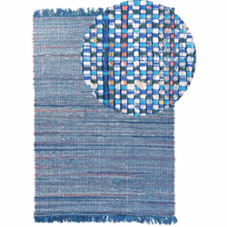 Tappeto elegante in sfumature blu. Apri le porte allo stile boho, con questo splendido tappeto. Realizzato a mano in fibre di ...