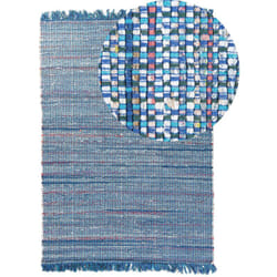 Beliani - Tappeto blu marino rettangolare in cotone fatto a mano - 140 x 200 cm - Besni