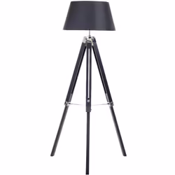 Lampada da terra moderna con struttura in legno nero. Apri le porte alla classe, con questa preziosa lampada da pavimento. Re ...