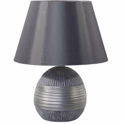 Lampada da tavolo in porcellana argentata. Porta stile e funzionalità in casa con questa lampada da tavolo. Realizzata in por ...