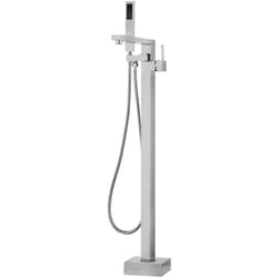 Miscelatore per Vasca Freestanding in Cromo Argento Montato a Pavimento Della