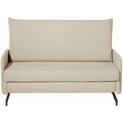 Beliani - Divano letto 2 posti in tessuto beige Belfast