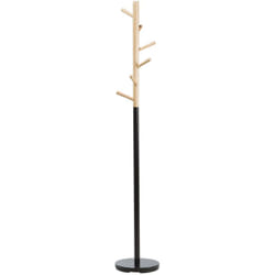 Beliani - Appendiabiti da terra in legno marrone e nero 170 cm Aubum