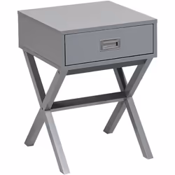 Elegante tavolino da caffè in colore grigio. Piccolo ed elegante, questo tavolino, con un cassetto è un accessorio perfetto p ...