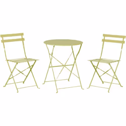 Set bistro in verde lime per due persone. Questo versatile set bistro da esterno in acciaio, comprende due comode sedie e un ...