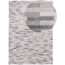 Beliani - Tappeto in pelle in colore grigio 160 x 230 cm Ahilli