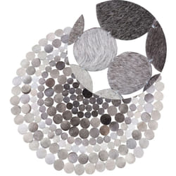 Tappeto in pelle grigia 140 cm Hilvan