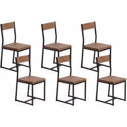 Set di 6 sedie dallo stile industriale. Questo set di 6 robuste sedie offre numerose soluzioni per la tua casa. Il loro ricer ...