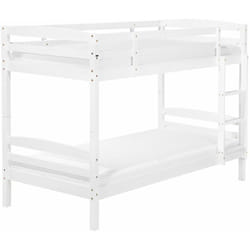 Letto a Castello Bianco in Legno di Pino con Scala 90 x 200 cm Regat