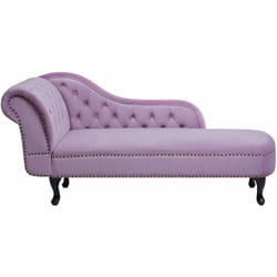 Beliani - Chaise Longue in Velluto Viola Versione Sinistra Stile Chesterfield Nimes