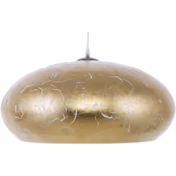 Lampada a sospensione dorata. Questo originale lampadario semplice ed elegante, saprà adattarsi a vari stili d'interno. Il pa ...