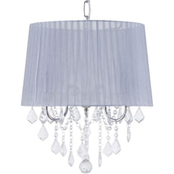 Beliani - Lampadario in Cristallo con Paralume in Metallo Grigio a 3 Punti Luce Evans
