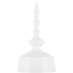 Beliani - Lampadario in Metallo Bianco Effetto Legno Paralume a Campana Stile Retrò Driva