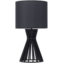 Lampada da tavolo in legno color nero Carrion