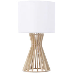 Lampada da tavolo in legno color bianco Carrion