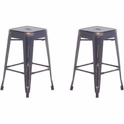 Set di 2 sgabelli trendy in acciaio . Questo set di 2 sedie da bar si abbina bene in qualsiasi sala da pranzo moderna o indus ...