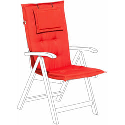 Cuscino Imbottito per Sedia da Giardino in Tessuto Rosso Chiaro Toscana