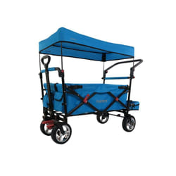 Fuxtec - Carrello pieghevole giardino FX-CT800 con tettuccio parasole blu
