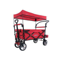 Fuxtec - Carrello pieghevole giardino FX-CT800 con tettuccio parasole rosso