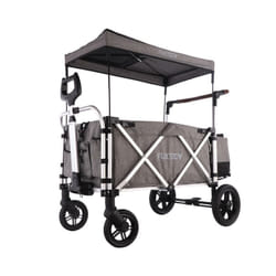 Fuxtec - Carrello pieghevole/ carrozzina da passeggio di lusso da giardino da spiaggia CTL-900 grigio premium
