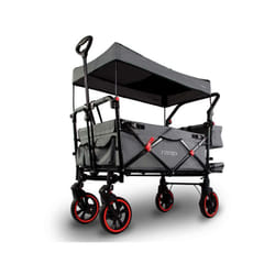 Fuxtec - carrello pieghevole premium per il trasporto dei bambini con tettuccio CT850 grigio