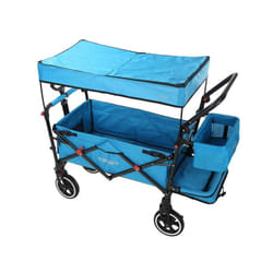 Fuxtec - carrello pieghevole premium per il trasporto dei bambini con tettuccio CT850 blu