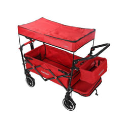 Fuxtec - carrello pieghevole premium per il trasporto dei bambini con tettuccio CT850 Rosso