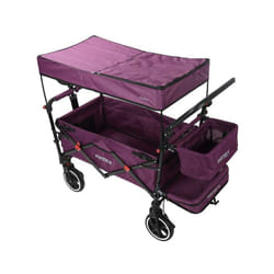 Fuxtec - carrello pieghevole premium per il trasporto dei bambini con tettuccio CT850 viola