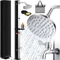 Solar shower 35 litri doccia solare da giardino + piatto doccia in metallo acqua calda max. 60°C senza alimentazione elettrica doccia da piscina da