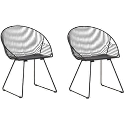 Set da 2 sedie moderne in acciaio nero Aurora