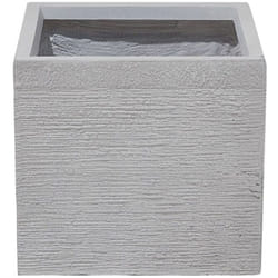 Vaso da Fiori Bianco in Vetroresina Quadrato Moderno 30 x 30 x 28 cm Paros