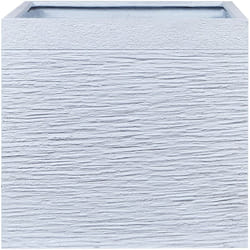 Beliani - Vaso da Fiori Bianco in Vetroresina Quadrato Moderno 50 x 50 x 46 cm Paros
